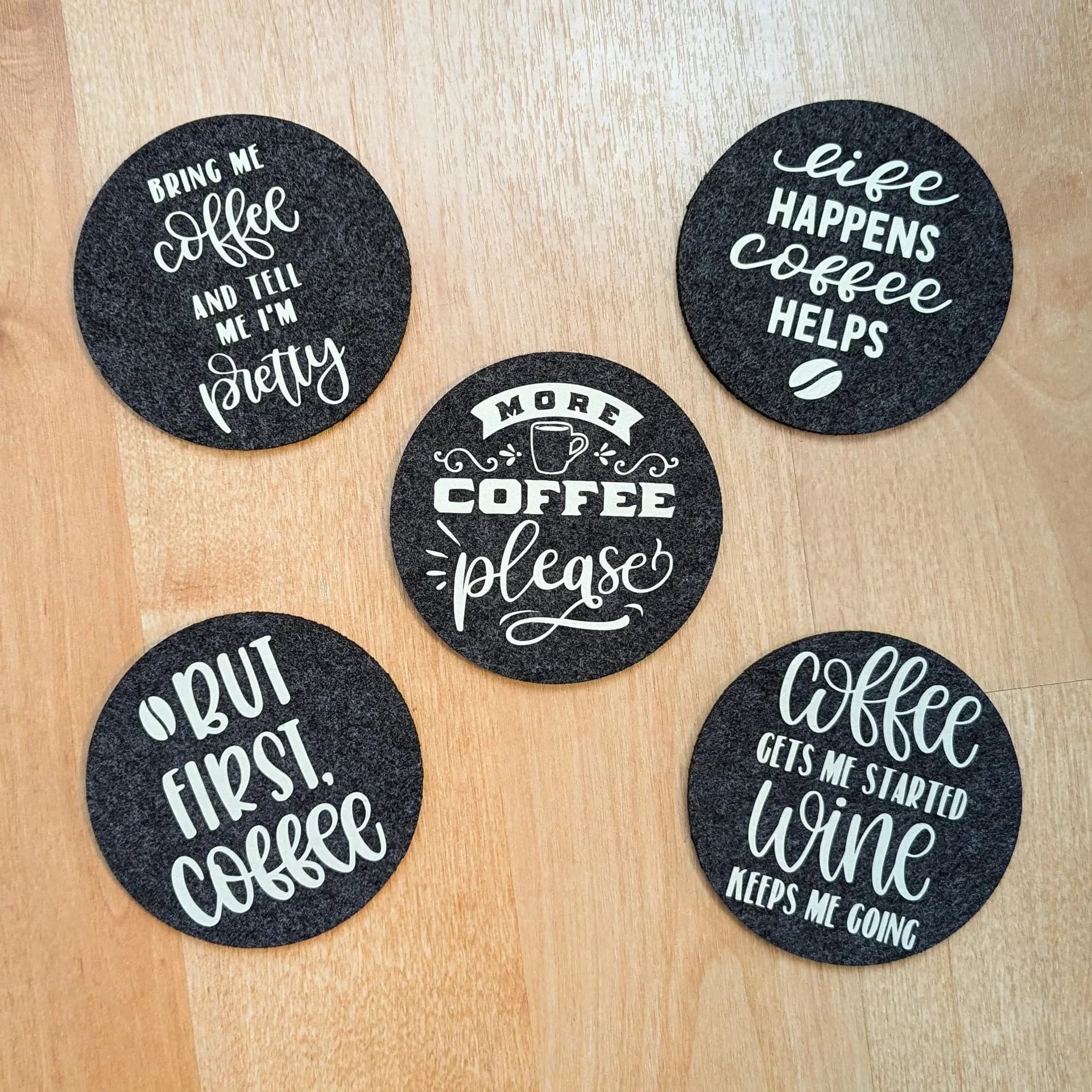 Filzuntersetzer Kaffee, Tee