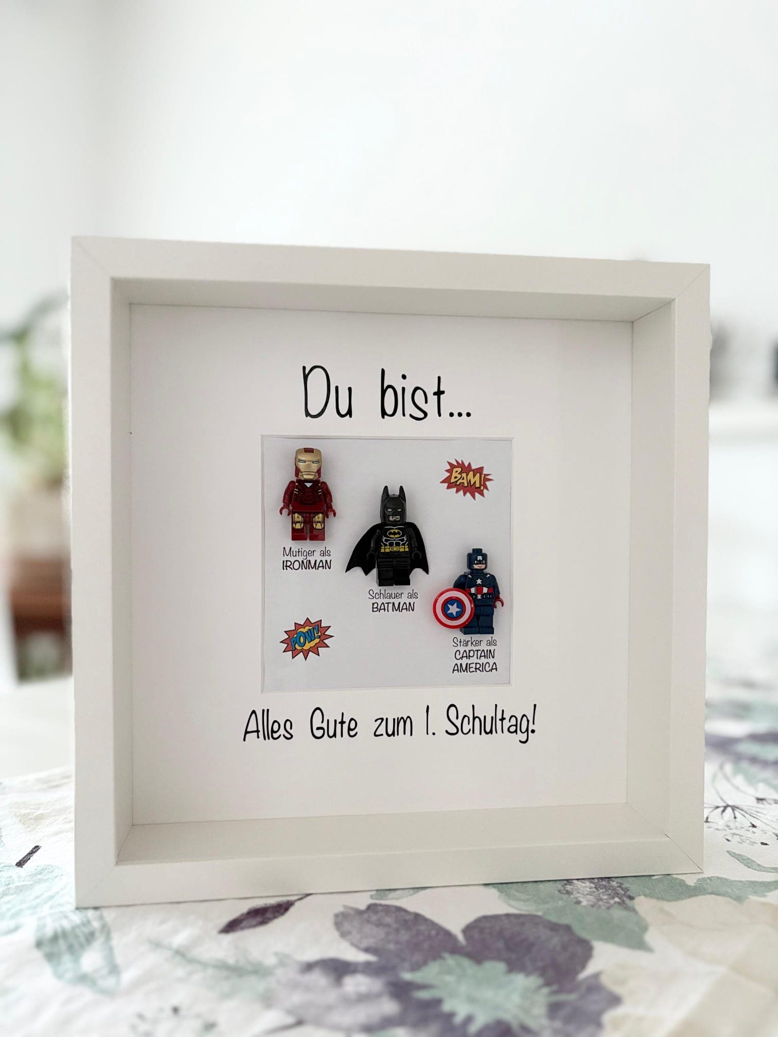 Bilderrahmen Superhelden zur Einschulung